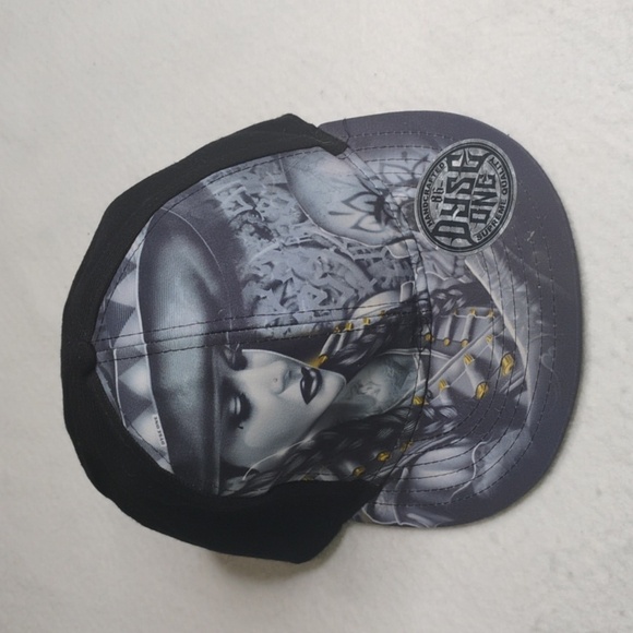Dyse One Hat Ball Cap Strap Snap Back Black Gray Girl Bullets Mens One Size New - Picture 1 of 7
